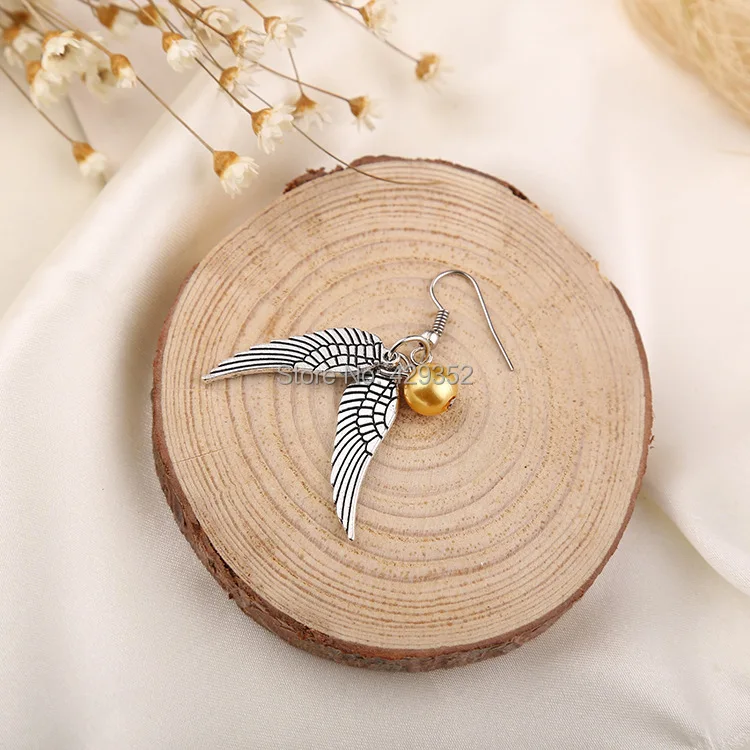 Hot Movie Jewelry The Golden Snitch Earrings Fashion Personality Women Earrings Wing Earrings Wholesale 24pairs/lot
Hot Movie Jewelry The Golden Snitch Earrings Fashion Personality Women Earrings Wing Earrings Wholesale 24pairs/lot