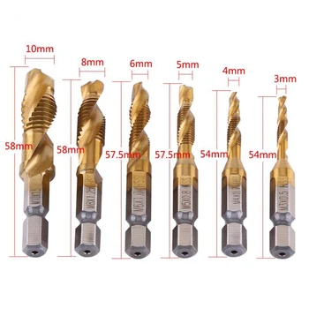 6 Pcs M3-M10 Metric Taps Screw Taps HSS Titanium Coated Drill And Tap Bits 1/4" Hex Shank Thread Taps Woodworking Tools
6 Pcs M3-M10 Metric Taps Screw Taps HSS Titanium Coated Drill And Tap Bits 1/4" Hex Shank Thread Taps Woodworking Tools