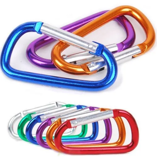 Outdoor Camping Multicolor 5cm D-shaped Aluminum Carabiner Survival Hook Keychain | Спорт и развлечения