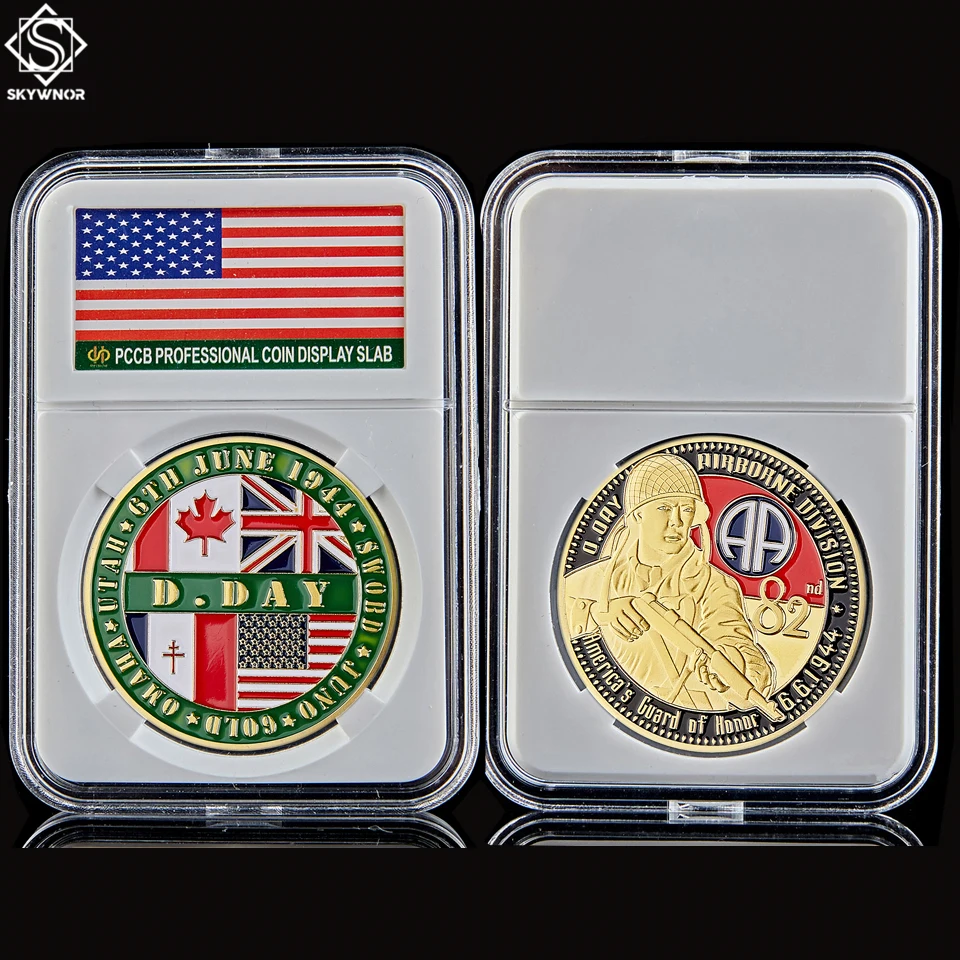 WWII 1944 Normandy Omaha Sword Beach Euro Military Gold Challenge Coin 82nd Airborne Division Collection
WWII 1944 Normandy Omaha Sword Beach Euro Military Gold Challenge Coin 82nd Airborne Division Collection