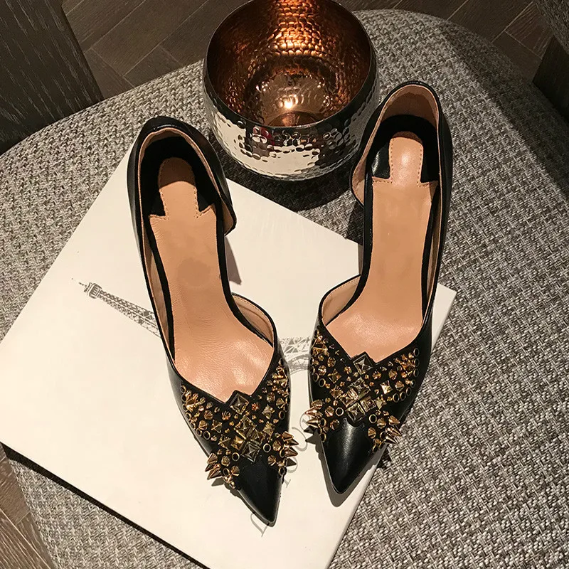 Shoes Woman Zapatos Mujer High Heels Thin Heels Pointed Toe Casual Slip-on Basic Rivet Pointed Splice Hollow Pumps Brand Shoes
Shoes Woman Zapatos Mujer High Heels Thin Heels Pointed Toe Casual Slip-on Basic Rivet Pointed Splice Hollow Pumps Brand Shoes