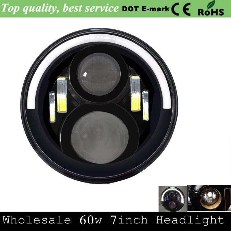 DOT E9 Mark 7inch High/Low Beam Head light With Angler Eyes 7" Round LED Headlight Fog Headlamp for Jeep Wrangler JK CJ TJ 07-14
DOT E9 Mark 7inch High/Low Beam Head light With Angler Eyes 7" Round LED Headlight Fog Headlamp for Jeep Wrangler JK CJ TJ 07-14