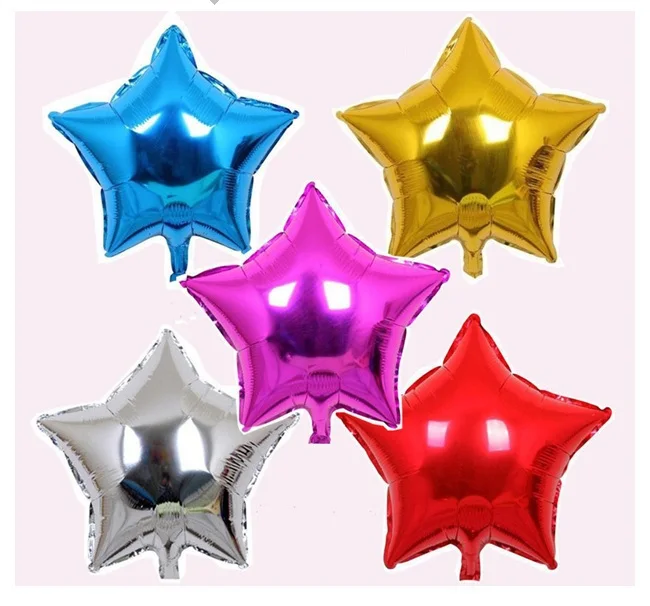 10Pcs/lot five-pointed stars Birthday Party Decoration Wedding Color Advertising Polygon Aluminum Foil Balloon | Игрушки и хобби