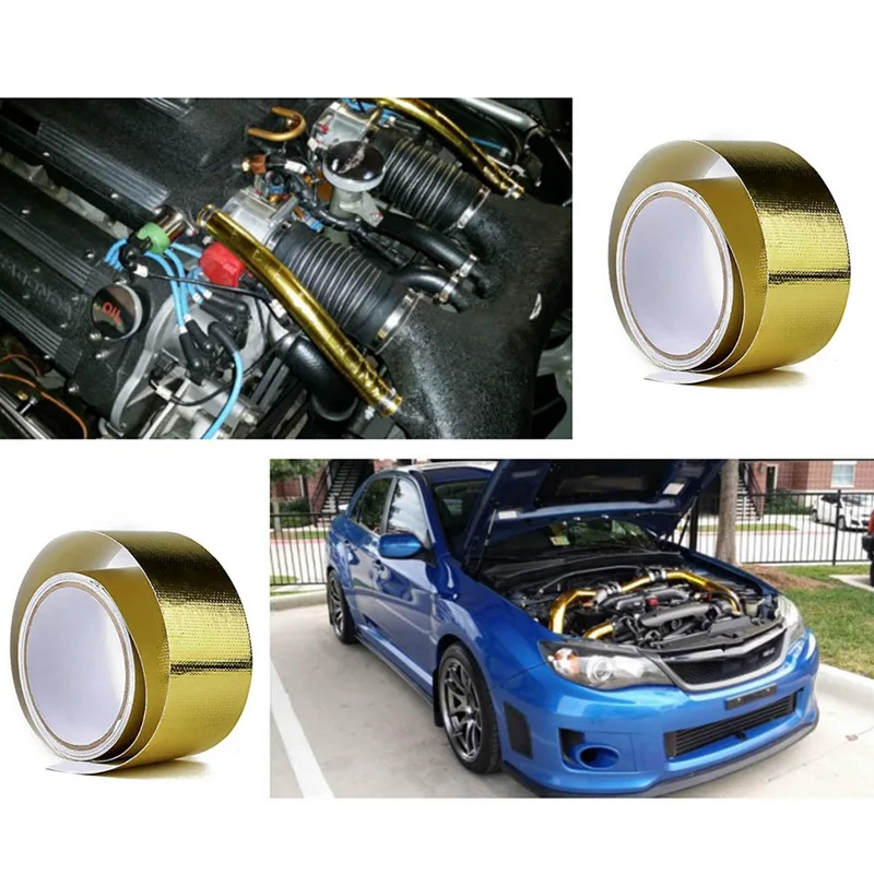 5mx5cm Fiberglass Heat Reflective Tape Gold High Temperature Heat Wrap Roll Adhesive New Arrival Car Styling
5mx5cm Fiberglass Heat Reflective Tape Gold High Temperature Heat Wrap Roll Adhesive New Arrival Car Styling