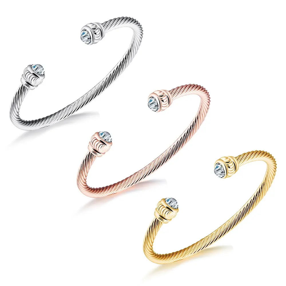JeeMango Trendy Rose Gold/Gold/Silver Color Open Bangles Classic Stainless Steel Cubic Zirconia Cuff Bracelets Pulseras JB18095
JeeMango Trendy Rose Gold/Gold/Silver Color Open Bangles Classic Stainless Steel Cubic Zirconia Cuff Bracelets Pulseras JB18095