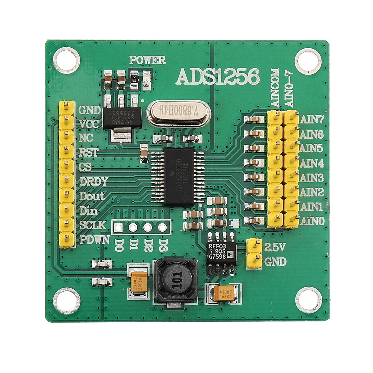 Новый модуль ADS1256 1 шт. 24 бит 8 канальный ADC AD Модуль высокоточная карта сбора