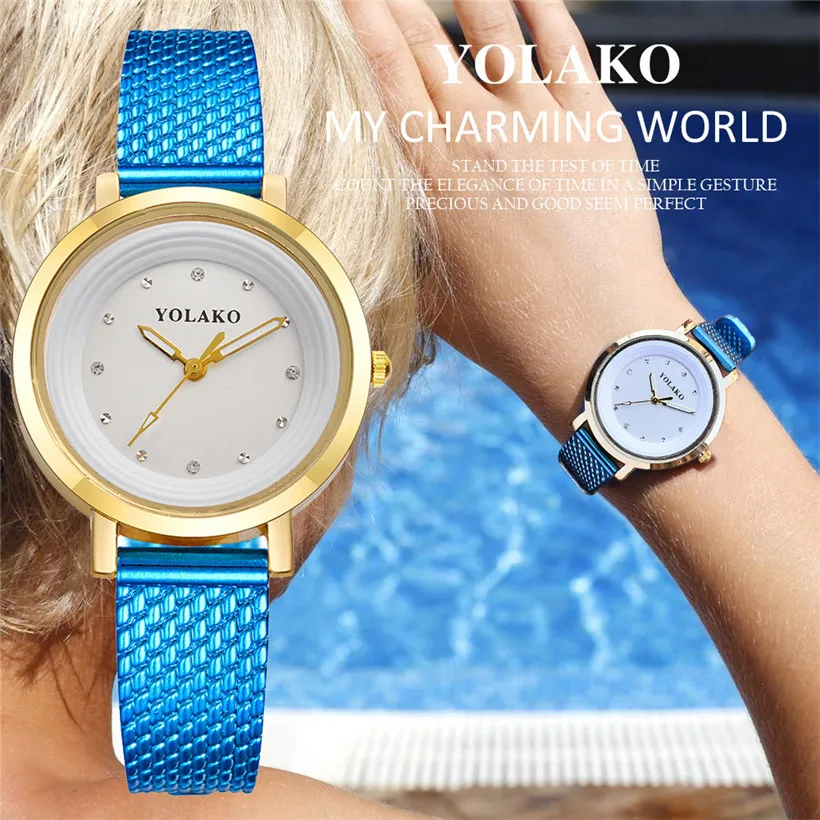 Фото Женские серебряные наручные часы с римским циферблатом YOLAKO роскошные брендовые