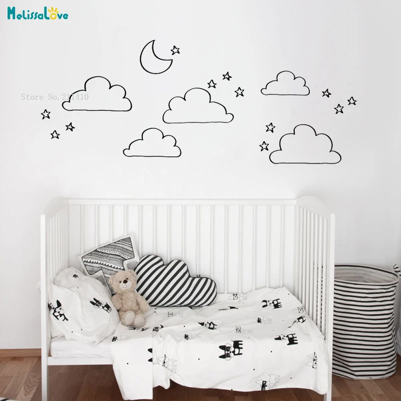 Simple Doodle Moon Clouds Stars Wall Decal DIY Vinyl Art Stickers for Nursery Classroom Kids Room Removable Cute Murals YT1153
Simple Doodle Moon Clouds Stars Wall Decal DIY Vinyl Art Stickers for Nursery Classroom Kids Room Removable Cute Murals YT1153