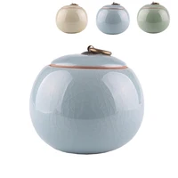 3 Colors china Ceramic Tea Spice Nuts Food Sealed Storage Bottles Jars Container Caddy Sugar Salt Storage Tank Canister 10*11CM image