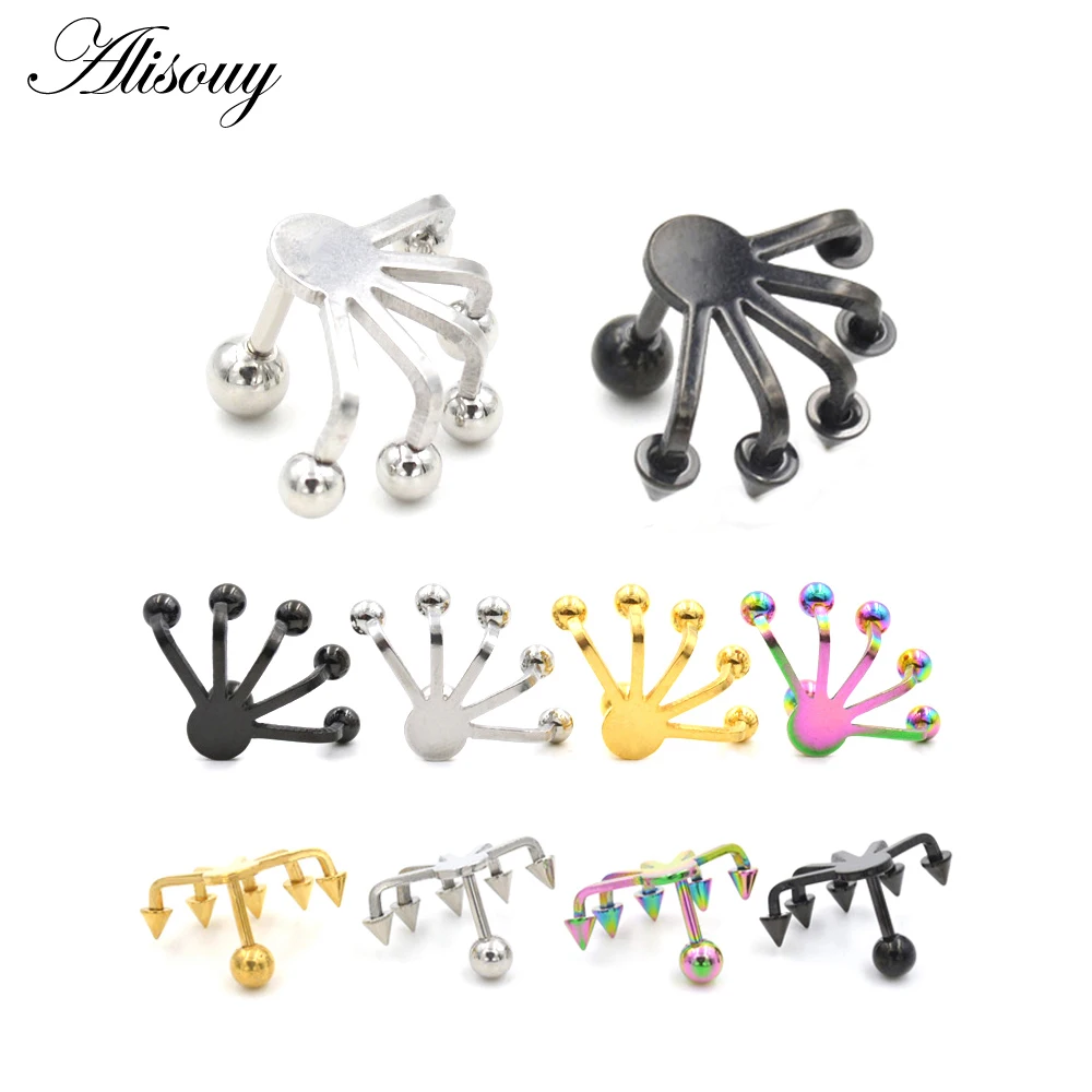 2pcs Gold Silver Black 316L Stainless Steel Ear Tragus Spike Paw Design Studs Earrings Body Piercing Jewelry For Women Men Gift
2pcs Gold Silver Black 316L Stainless Steel Ear Tragus Spike Paw Design Studs Earrings Body Piercing Jewelry For Women Men Gift