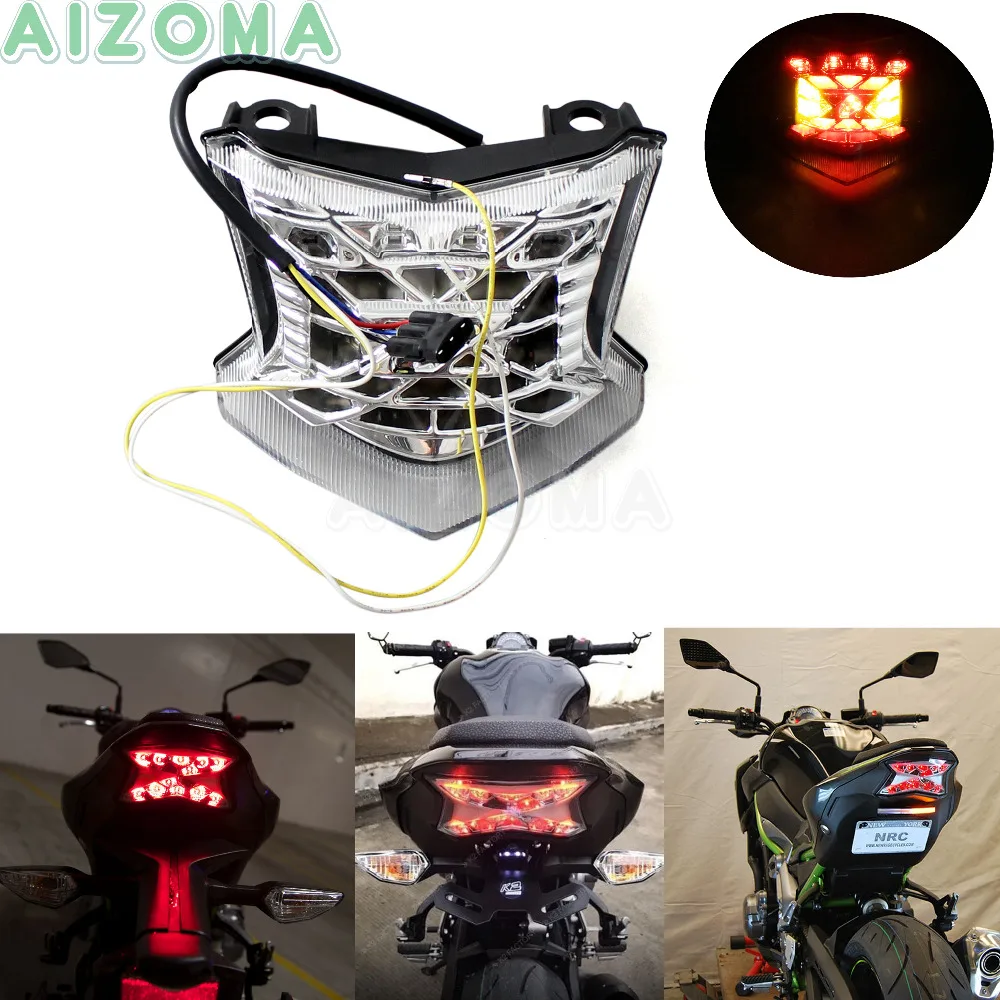 Motorcycle LED Taillight Brake Stop Tail Light Integrated w/ Turn Signal Lamp for Kawasaki Ninja 650 Z900 Z650 ABS 2017-2018
Motorcycle LED Taillight Brake Stop Tail Light Integrated w/ Turn Signal Lamp for Kawasaki Ninja 650 Z900 Z650 ABS 2017-2018