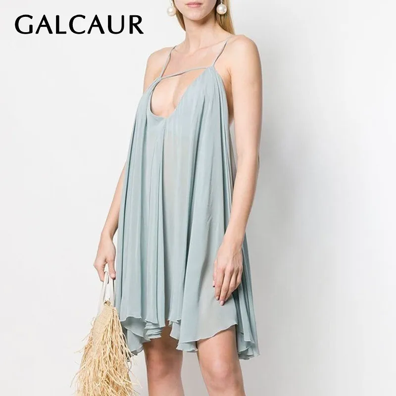 GALCAUR Summer Sleeveless Sexy Women Dress Off Shoulder Backless V Neck Big Size Irregular Mini Dresses Female Fashion 2019
GALCAUR Summer Sleeveless Sexy Women Dress Off Shoulder Backless V Neck Big Size Irregular Mini Dresses Female Fashion 2019
