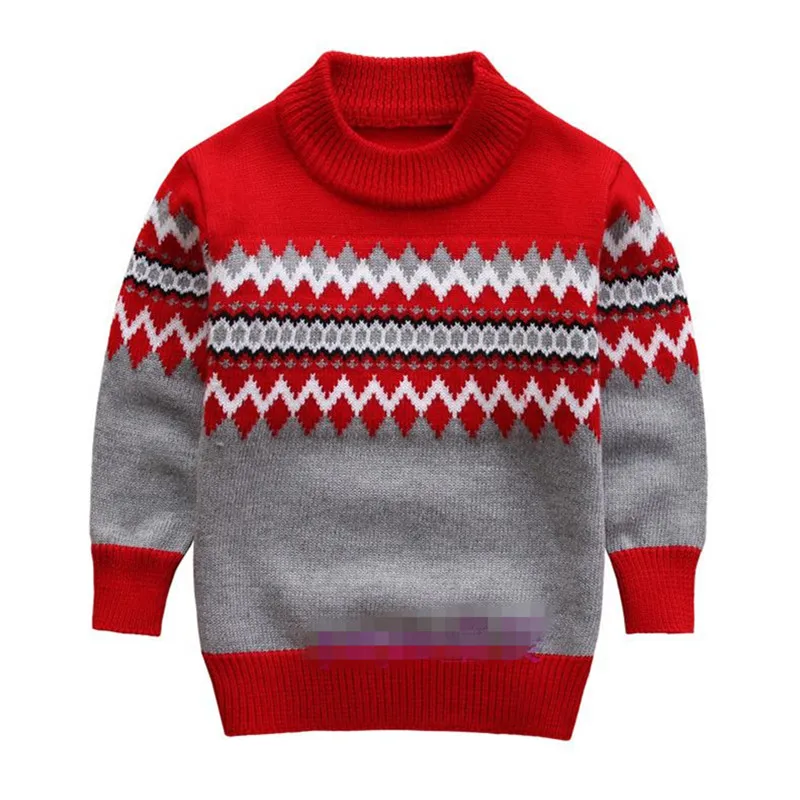 Вязаный свитер для мальчиков сезон осень зима Детские Рождественские свитера с