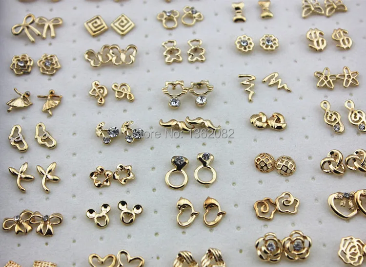 Jewelry Wholesale 50pairs Random Style Gold Color Crystal Flower/Cartoon Cat/Butterfly/Strawberry/Heart Stud Earrings ME130
Jewelry Wholesale 50pairs Random Style Gold Color Crystal Flower/Cartoon Cat/Butterfly/Strawberry/Heart Stud Earrings ME130