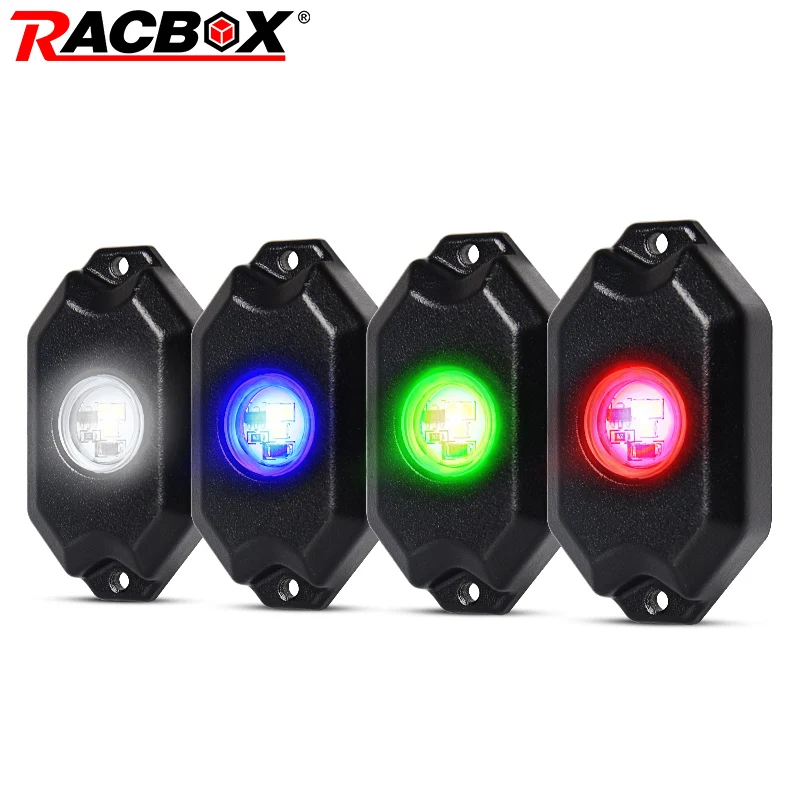 RACBOX 4 Pods LED Rock Lights Red White Blue Green LED Neon Trail Rig Light Lamp for Car Truck ATV UTV Boat 3W 12V 24V 4pcs/lot
RACBOX 4 Pods LED Rock Lights Red White Blue Green LED Neon Trail Rig Light Lamp for Car Truck ATV UTV Boat 3W 12V 24V 4pcs/lot