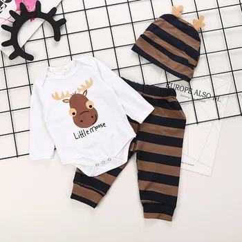 Little moose Newborn Baby Boy Clothes Long Sleeve Romper Jumpsuit Long Pants +hat Outfits
Little moose Newborn Baby Boy Clothes Long Sleeve Romper Jumpsuit Long Pants +hat Outfits