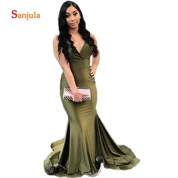 Mermaid Formal Dresses for Girls Backless Spaghetti Straps Long Green Spandex Prom Dresses Simple V Neck vestidos de prom D810
Mermaid Formal Dresses for Girls Backless Spaghetti Straps Long Green Spandex Prom Dresses Simple V Neck vestidos de prom D810