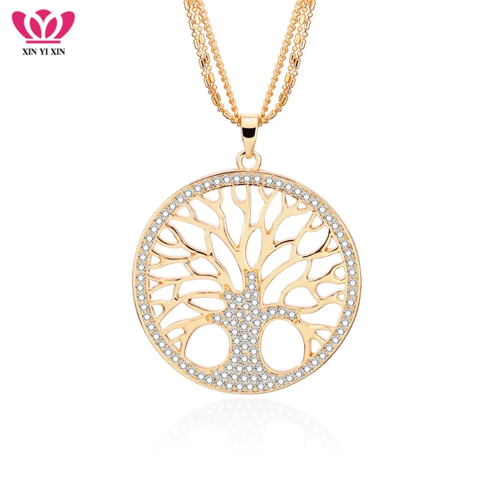 Shiny Crystal Round Tree of Life Pendant Necklace Charming Cute Gold Silver Chain Necklace Jewelry For Women Birthday Gifts Hot
Shiny Crystal Round Tree of Life Pendant Necklace Charming Cute Gold Silver Chain Necklace Jewelry For Women Birthday Gifts Hot