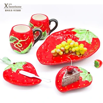 strawberry Shaped mug hand painted underglaze color ceramic mug big strawberry fruit plate ceramic dish Fruit tableware tray
strawberry Shaped mug hand painted underglaze color ceramic mug big strawberry fruit plate ceramic dish Fruit tableware tray