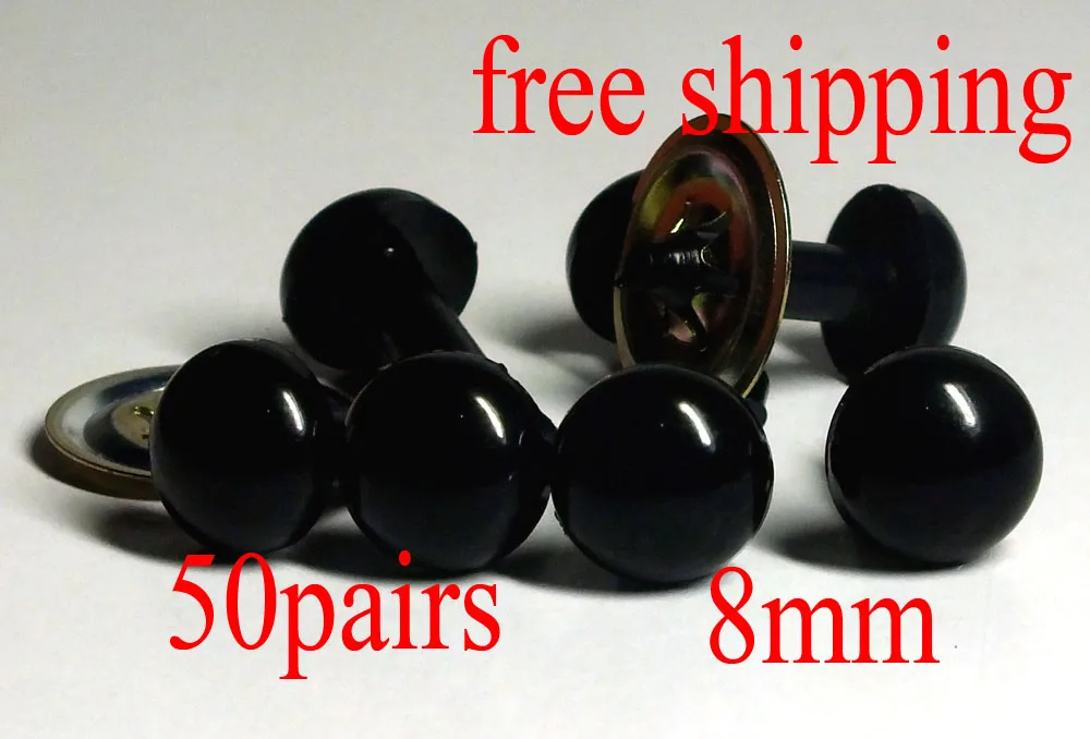 50pairs/lot DIY Doll Accessories--8mm black safety eyes/Plastic toy eyes/doll eyes
50pairs/lot DIY Doll Accessories--8mm black safety eyes/Plastic toy eyes/doll eyes