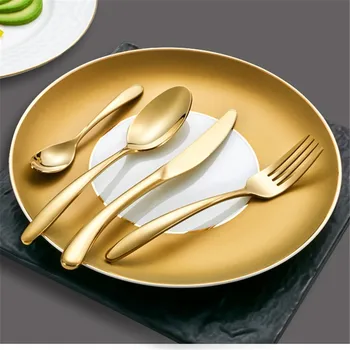 4pcs/set luxury Golden Stainless Steel Food Cutlery Set Fashion Western Fork Knife Scoop Tableware Kitchenware Set New Arrive
4pcs/set luxury Golden Stainless Steel Food Cutlery Set Fashion Western Fork Knife Scoop Tableware Kitchenware Set New Arrive