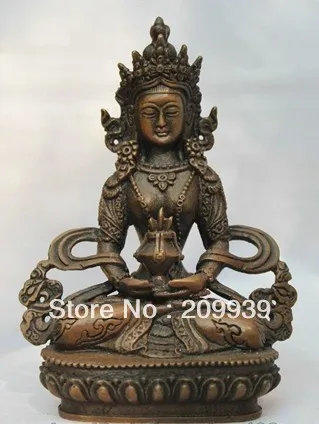 001596 5" Tibet Tibetan Buddhism Purple Bronze Amitayus longevity God Goddess Statue
001596 5" Tibet Tibetan Buddhism Purple Bronze Amitayus longevity God Goddess Statue