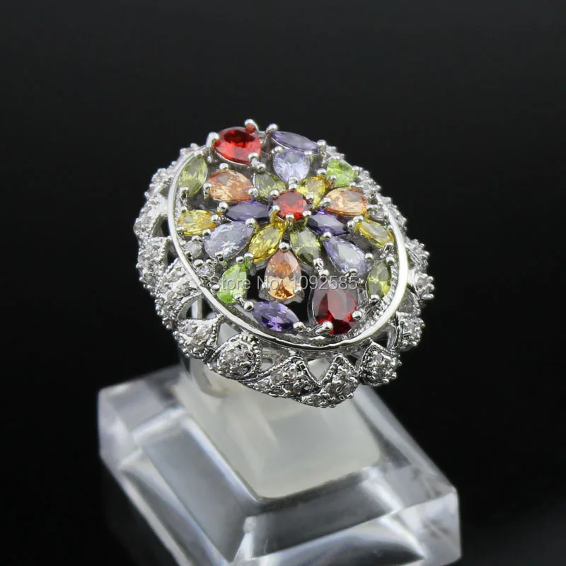 Hight quality silver plated prong setting colorful Austrian Cubic Zircon ring Woman's luxury hollow out flower Ring
Hight quality silver plated prong setting colorful Austrian Cubic Zircon ring Woman's luxury hollow out flower Ring