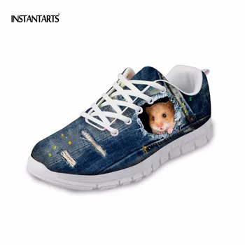 INSTANTARTS Women Sneakers 3D Cute Blue Denim Cat Pattern Breathable Mesh Lace Up Casual Shoes Hamster Woman Flats Shoes Zapatos
INSTANTARTS Women Sneakers 3D Cute Blue Denim Cat Pattern Breathable Mesh Lace Up Casual Shoes Hamster Woman Flats Shoes Zapatos