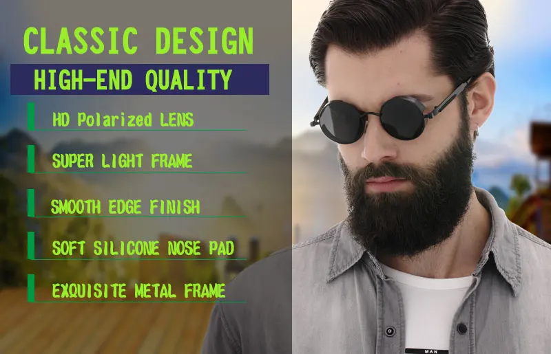 2019 HD polarized round metal sunglasses uv400 men's sun glasses feminin women's vintage gafas de sol metal GOGGLES with box 53