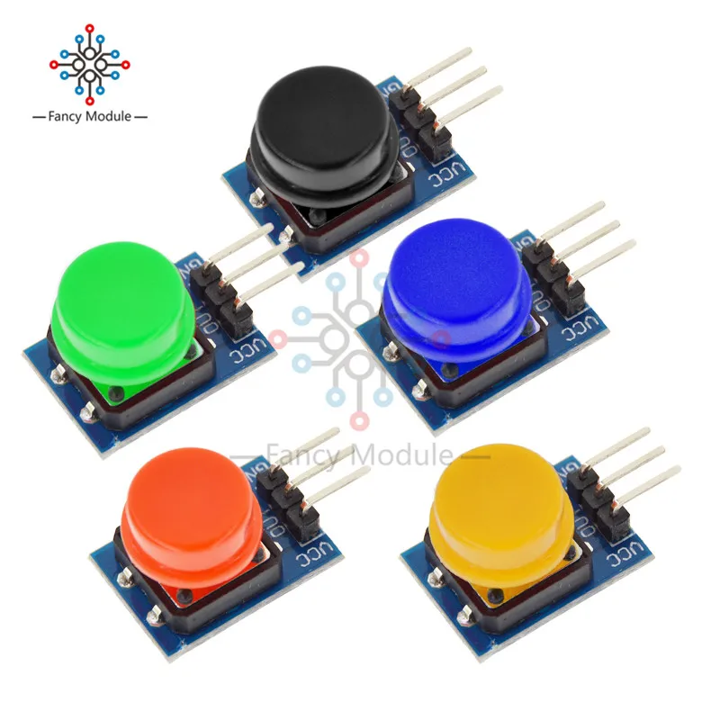 

5Pcs 12X12MM Big Key Module Big Button Module Light Touch Switch Module with Hat High Level Output for Arduino Raspberry pi 3