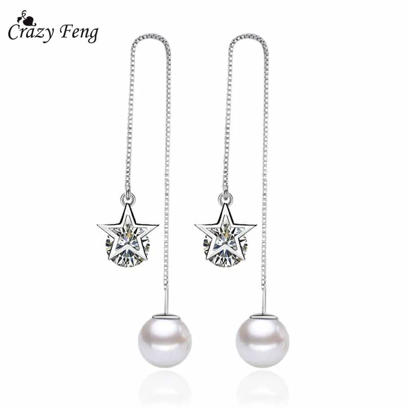 2018 New Trendy Long Chain Tassel Earrings For Women Cubic Zirconia Round Ball Star Pendant Dangles Drop Earring Wedding jewelry
2018 New Trendy Long Chain Tassel Earrings For Women Cubic Zirconia Round Ball Star Pendant Dangles Drop Earring Wedding jewelry