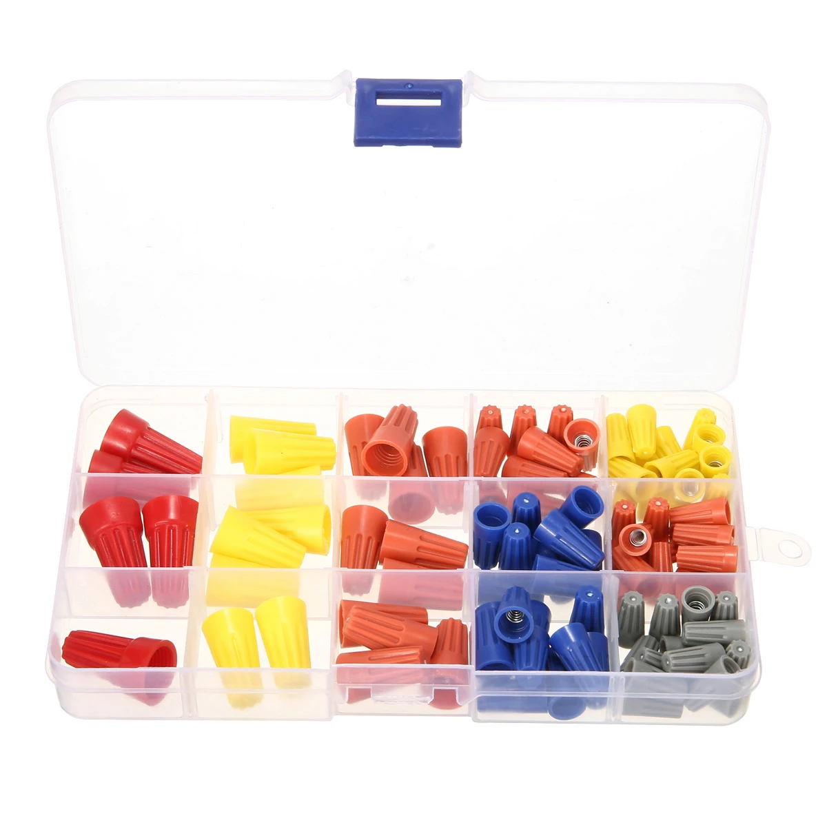 102pcs Wire Twist Nut Connector Spring Cap Grey/Orange/Yellow/Blue/Red Color Electrical Assortment Set P1-P6
102pcs Wire Twist Nut Connector Spring Cap Grey/Orange/Yellow/Blue/Red Color Electrical Assortment Set P1-P6