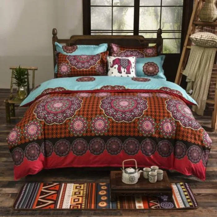 Wholesa 3pcs AB Side Boho Duvet Cover Vintage Bohemia Style 3pcs King Bedding Sets 1* Quilt cover+2 * Pillowcases jogo de cama
Wholesa 3pcs AB Side Boho Duvet Cover Vintage Bohemia Style 3pcs King Bedding Sets 1* Quilt cover+2 * Pillowcases jogo de cama