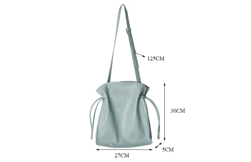 MJ Soft Leather Bucket Bag Female Casual PU Leather Shoulder Bag Large Capacity Crossbody Handbag Shopping Tote Bags for Women (29)