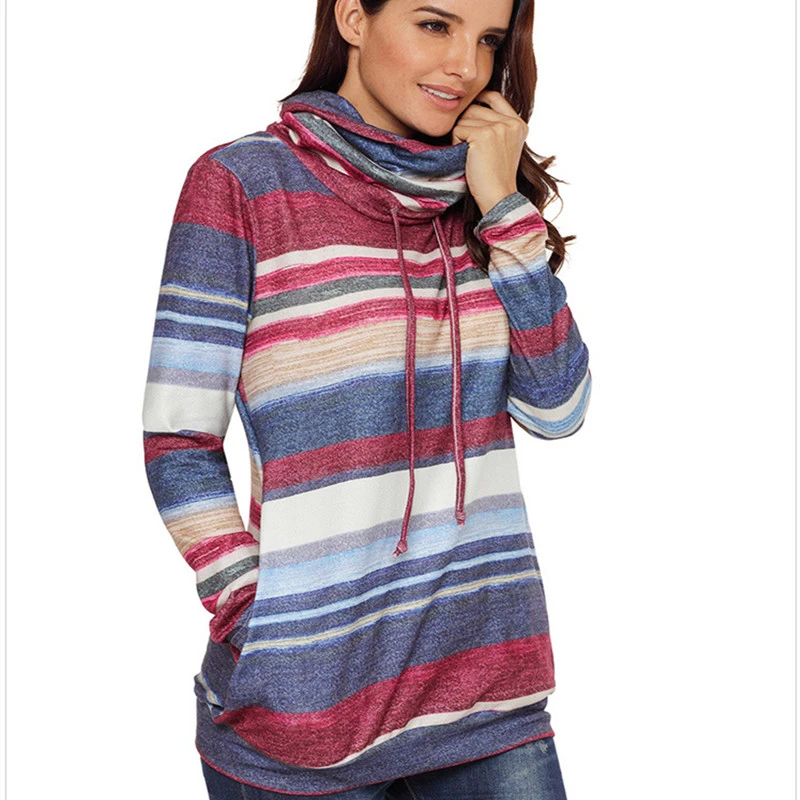 Women Autumn Winter Casual Top Pullover 2019 Multicolor Stripe Pocket Coat Hooded Long Sleeve Warm Sweatshirt GRNSHTS
Women Autumn Winter Casual Top Pullover 2019 Multicolor Stripe Pocket Coat Hooded Long Sleeve Warm Sweatshirt GRNSHTS