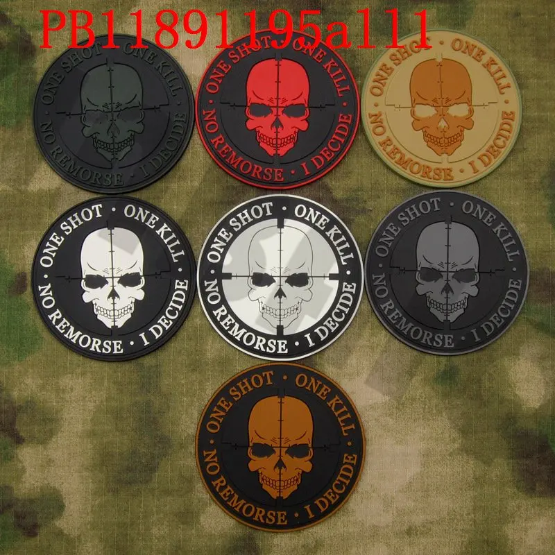3D PVC patch Sniper ONE SHOT ONE KILL NO REMORSE I DECIDE Tactical military morale
3D PVC patch Sniper ONE SHOT ONE KILL NO REMORSE I DECIDE Tactical military morale