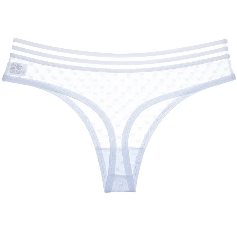 Sexy Ladies Cotton Mesh Transparent Panties Thongs String lingerie Fashion Low-Rise Women Underwear Seamless Briefs 1pcs yq04