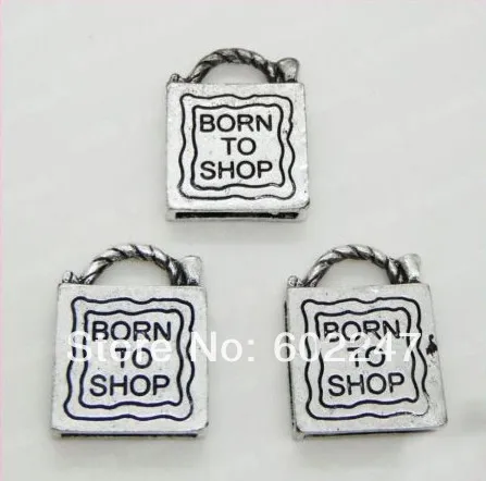 Free Shipping Tibetan Silver charms Pendants Born To Shop 3 D pendants Jewelry Making Wholesales, 100pcs/lot
Free Shipping Tibetan Silver charms Pendants Born To Shop 3 D pendants Jewelry Making Wholesales, 100pcs/lot