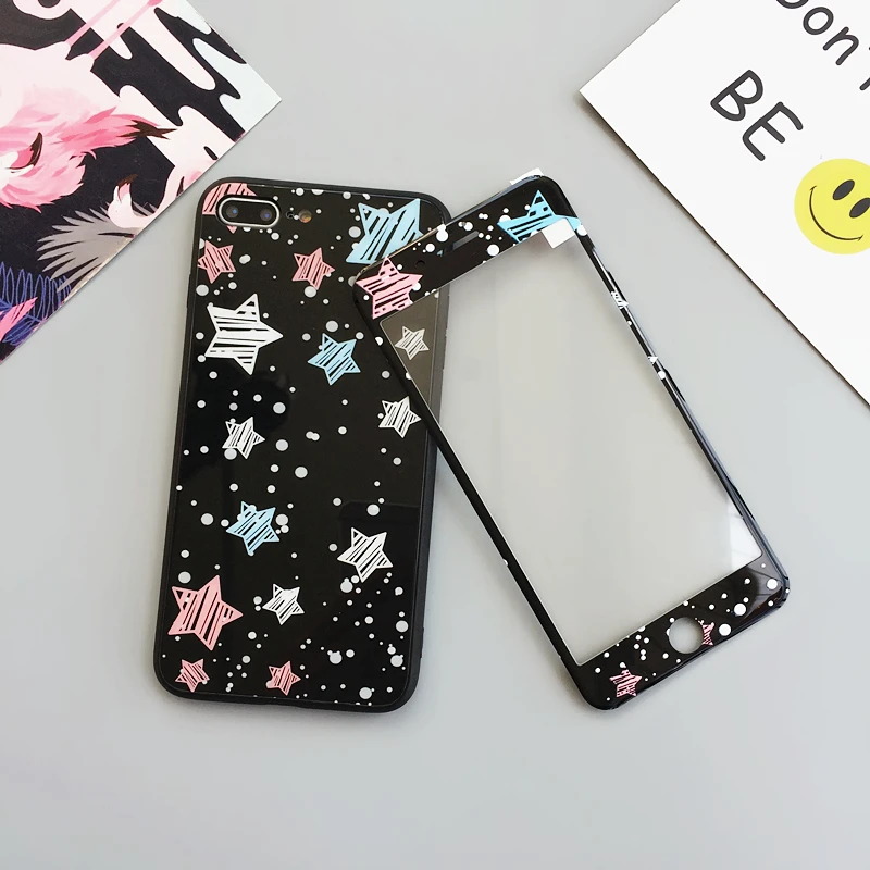 Black glass case For iPhone 8 /8 plus 7 /7Plus Tempered Glass for iPhone 6 6sPlus cover lover star smooth screen protector film
Black glass case For iPhone 8 /8 plus 7 /7Plus Tempered Glass for iPhone 6 6sPlus cover lover star smooth screen protector film