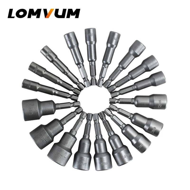 LOMVUM 6PCS 6mm-17mm Hex Socket Sleeve Nozzles Magnetic Nut Driver Set Drill Bit Adapter Hex Power Tools
LOMVUM 6PCS 6mm-17mm Hex Socket Sleeve Nozzles Magnetic Nut Driver Set Drill Bit Adapter Hex Power Tools
