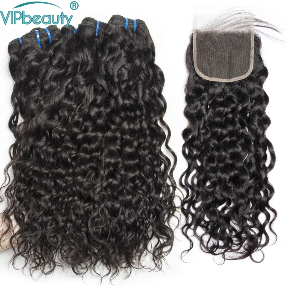 Indian Water Wave Human Hair 3 Bundles with Closure Non Remy Hair Extensions Vip Beauty Indian Hair Bundles with Closure 1B
Indian Water Wave Human Hair 3 Bundles with Closure Non Remy Hair Extensions Vip Beauty Indian Hair Bundles with Closure 1B