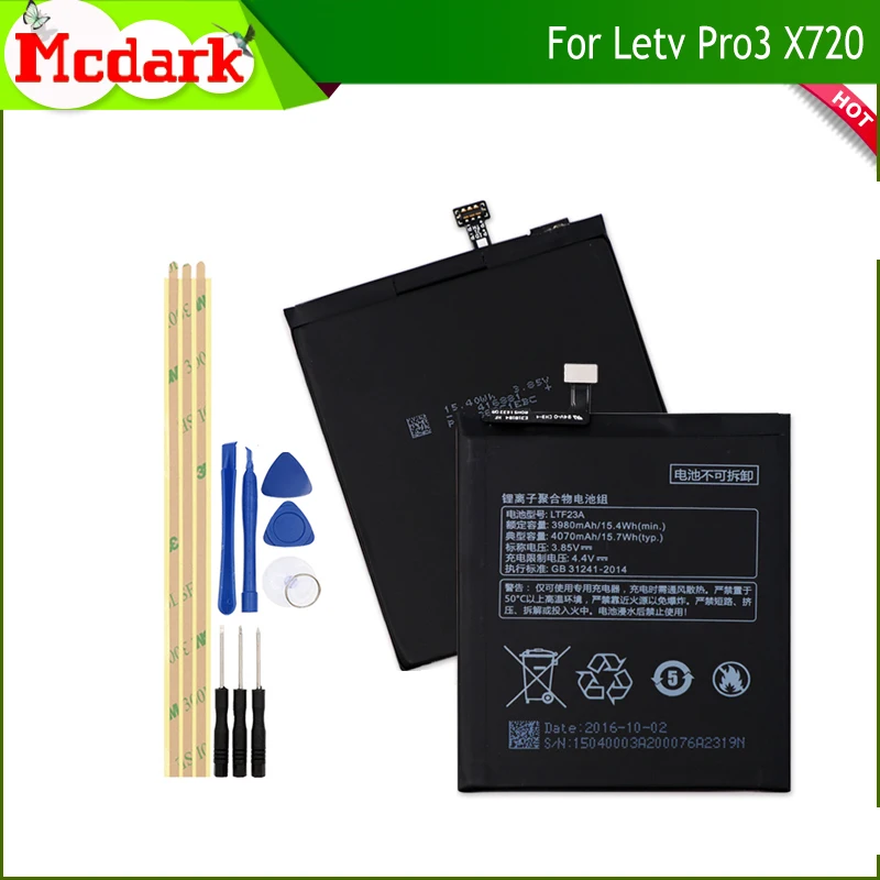 Mcdark For Letv LTF23A Battery Replacement High Quality Large Capacity 4070mAh Back Up Bateria For Letv Pro3 X720 X722 X728
Mcdark For Letv LTF23A Battery Replacement High Quality Large Capacity 4070mAh Back Up Bateria For Letv Pro3 X720 X722 X728