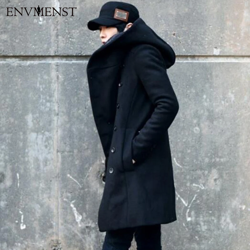 2017 New Korean Fashion Men's Solid Color Hooded Woolen Coat Back Split Long Jacket Coat Man Thicken Slim Hoody
2017 New Korean Fashion Men's Solid Color Hooded Woolen Coat Back Split Long Jacket Coat Man Thicken Slim Hoody