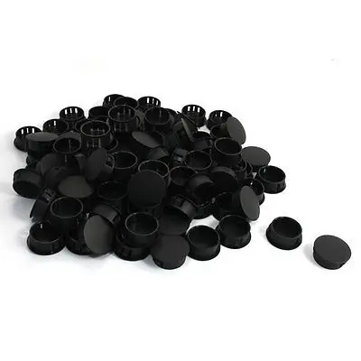100Pcs Black Plastic Snap in Domed Blank Lock Hole Plug 25.5mmx29.5mmx11.6mm
