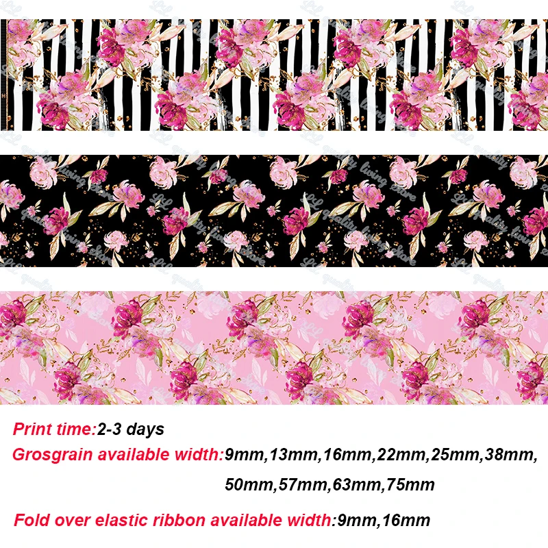 Flower ribbons printed grosgrain ribbon DIY Bow Crafts Decor Wedding Party Decoration Gift Wrapping 50 yards
Flower ribbons printed grosgrain ribbon DIY Bow Crafts Decor Wedding Party Decoration Gift Wrapping 50 yards