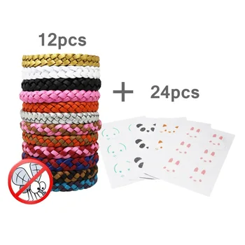 12PCS Leather Braided Mosquito Repellent Bracelets Wristbands and 24PCS Anti Mosquito Repellent Stickers mosquito pulsera
12PCS Leather Braided Mosquito Repellent Bracelets Wristbands and 24PCS Anti Mosquito Repellent Stickers mosquito pulsera