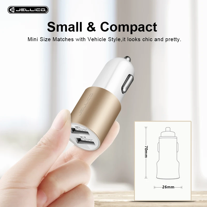 Jellico Car USB Charger Fast Charge Mobile Phone Charger Adapter Dual USB Car Charger for Samsung Xiaomi Tablet Car-Charger
Jellico Car USB Charger Fast Charge Mobile Phone Charger Adapter Dual USB Car Charger for Samsung Xiaomi Tablet Car-Charger
