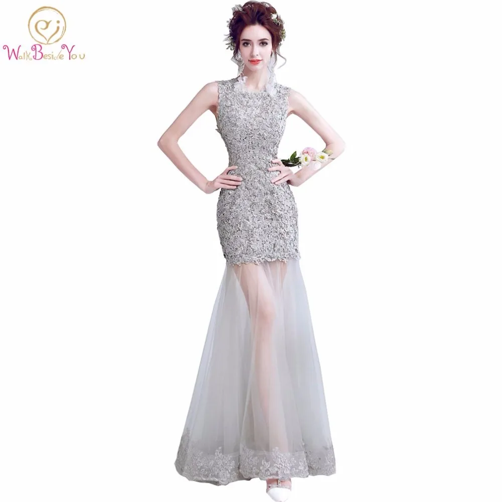 Walk Beside You vestido formatura Gray Evening Dresses Lace Applique Mermaid Cut Out Prom Gown Keyhole Back Dress for Graduation
Walk Beside You vestido formatura Gray Evening Dresses Lace Applique Mermaid Cut Out Prom Gown Keyhole Back Dress for Graduation