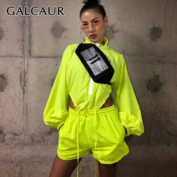 GALCAUR Streetwear Two Piece Set Women stand Collar Lantern Sleeve Bodysuits High Waist Bandages Shorts Set Female 2020 New
GALCAUR Streetwear Two Piece Set Women stand Collar Lantern Sleeve Bodysuits High Waist Bandages Shorts Set Female 2020 New
