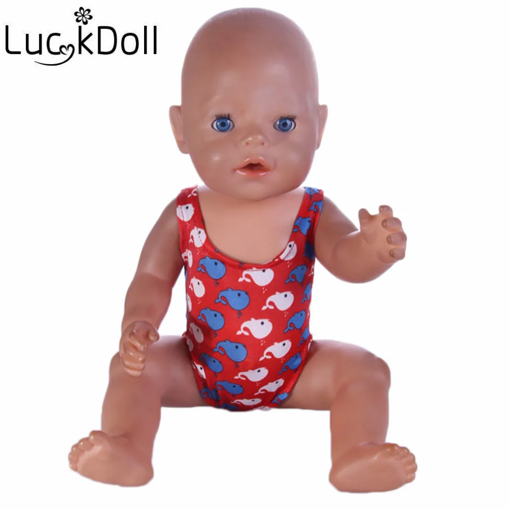 LUCKDOLL красные топы с напечатанным нижнее белье размер 18 дюймов американский 43 см